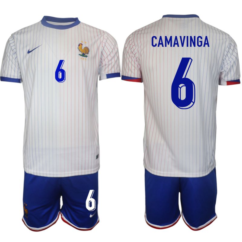 Men 2024-2025 Season France away White 6 Soccer Jersey